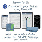 SensorPush HT.w Smart Temperature Sensor & Humidity Sensor - Bluetooth Thermometer and Hygrometer with App Monitoring - Water Resistant Temperature and Humidity Monitor for RV, Basement, Fridge & More