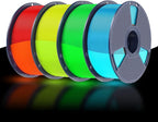 SUNLU PETG Glow in The Dark Filament Bundle, Luminous PETG 3D Printer Filament 1.75mm, Dimensional Accuracy +/- 0.02mm, 4kg in Total, 1kg per Spool, 4 Pack. (Glowing Blue/Green/Red/Yellow)