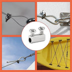 Biaungdo 24 Pcs Stainless Steel Wire Rope Cable Clamp, Adjustable New Upgrade Double Hole Wire Rope Clamp Fastener