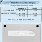 Compatible with MacBook Air 13.6 inch Case, M4 A3240/M3 A3113/M2 A2681 (Released 2025 to 2022), Hard Shell, Keyboard Cover, Screen Protector, Webcam Cover & Type-C Adapter, Scatter Daisies