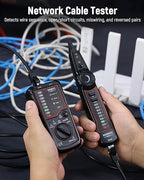 KAIWEETS Network Cable Tester, RJ45 RJ11 Wire Tracer Line Finder, Tone Generator and Probe Kit, Cable Tracer Ethernet LAN Network Cat5 Cat6 for Cable Collation, Telephone Line Test