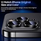 Uyiton Compatible with iPhone 15 Pro/iPhone 15 Pro Max Camera Lens Protector, [Not Easy to Break][Strong Adsorption][Case-Friendly] Metal Tempered Glass Rear Camera Screen Cover - Black Titanium