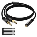 1/8 Inch TRS Stereo Y Splitter Cable 6FT, 3.5mm Female to 2-Male Y-Splitter Stereo Audio Cable, for Cell Phone PC Laptop, Speaker, Headphones, Suitable for Switching or Two Sets of Speakers