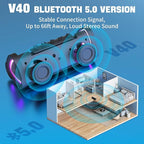 Vanzon Bluetooth Speakers V40 Portable Wireless Speaker V5.0 with 24W Loud Stereo Sound, TWS, 24H Playtime & IPX7 Waterproof, Suitable for Travel, Home&Outdoors,Hij-Purple