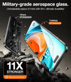 TORRAS Military-Grade Shatterproof for iPhone 16 Pro Screen Protector [9H+ Aerospace Tempered Glass＆ One-Step Installation] Full Coverage Fit Bubble Free Top-Notch Protection, 2 Pack, GlassGo X