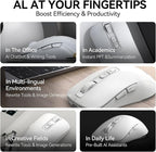 M4 Wireless Smart Ai Mouse For Pc Laptops,One-Touch Voice Input, Ai Assistant, Meeting Recording, Screenshot Translation, And Multi-Language Compatibility, Is A High-Performance Office Device.