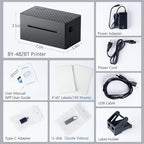 Label Printer, Bluetooth Shipping Label Printer with Black Label Holder, 4x6 Thermal Printer for Shipping Packages, Compatible with Android, iOS, Windows, Mac, Chromebook, Amazon, Ebay, UPS