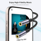 MOSWAG USB C to Dual 3.5mm Female Headphone Splitter,Type C to Dual 3.5mm Female Headphone Adapter Compatible with Pixel 7 6, Galaxy S23 iPhone 15 Pro Max/Pro/Plus