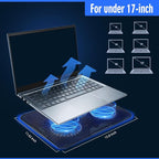 NAGAN Laptop Cooling Pad with 3 Fans, Ergonomic Cooling Pad for Laptop with Dual USB 2.0 Ports, USB Powered Metal Mesh Gaming Notebook Cooler, Fits 15-17.3 inch Laptops