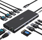 Dell HP USB C Docking Station - Dual/3 Monitor Triple Display, 2X HDMI 4K, DP, Ethernet, 6 USB, PD, SD/TF, Audio, Adapter 14 in 1 for Lenovo