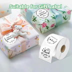 2'' White Round Thermal Labels, 750pcs Circle Thermal Printer Label, Multi-Purpose for DIY Logo Design, Name/Price Tag, Address, QR Code, 750 Labels/Roll