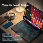 for iPad Air 13 inch Case with Keyboard (M3,2025 / M2,2024), iPad Pro 12.9 (6th/5th/4th/3rd Gen) Magic Keyboard, Springy Backlit Keys, Stain-Resistant Surface, Multi-Touch Trackpad, Black
