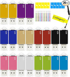 USB Thumb Drive 4GB Flash Drive 20 Pack Nicepicten FAT32 USB 2.0 Flash Drives Pack of 20 Metal Memoria USB 4GB Jump Zip Drive Memory Stick Pendrive with 20PCS Lanyard Label - Mixcolor 20 X 4 GB