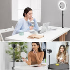 2 Pack Desk Mount with 1/4" & 3/8" Screws, Ball Head, 17-41" Adjustable Aluminum Stand, for DSLR & Ring Light