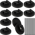 Magnetic Zip Tie Mount Wire Cable Holder, Include 10 Pcs 43mm Magnetic Cable Zip Tie Base with 50 Pcs Heavy Duty Zip, Multipurpose Wire Clips Management Base, Black