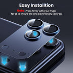 Hoerrye for iPhone 17 Pro Max Camera Lens Protector - [12FT Shatterproof Military Grade] [Strong Adsorption] 9H+ Tempered Glass Camera Screen Full Protective Cover Case Friendly,Deep Blue
