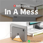 Vertical Laptop Stand - Snow Peak-Shaped Wooden Holder Dock Compatible with MacBook, Surface, Chromebook, Dell & More - Space-Saving Design for All Laptops