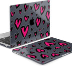 MEEgoodo Case for MacBook Air M4/M3/M2 13.6 inch 2025 2024 2022, Fit Model A3240 A3113 A2681, Compatible with MacBook Air 13 inch, Laptop Hard Shell Case with Keyboard Cover, Handwritten Heart