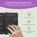 Nillkin Pocket Foldable Keyboard with Touchpad & Wireless Bluetooth, Portable Travel Keyboard for Home or Mobile Office Replaces Keypads and Mouse Combo, Compatible with iPad, Laptop, Tablet - Black