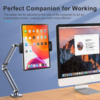 OATSBASF Phone and Tablet Holder Bed Gooseneck Mount, Aluminum Long Arm Foldable Lazy Stand, Universal 360 Degree Rotatable for iPhone, iPad, Tablet