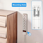 6-Outlet Surge Protector 2pk – 250 Joules, 2ft Cord, 15A/125V, 1875W Max – Right Angle Plug, Black – Home, Office, & Electronics Protection