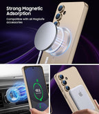 Magnetic for Samsung Galaxy S24 FE Case [Compatible with MagSafe][Built-in Camera Lens Protector] Slim Soft Silicone Bumper Shockproof Metallic Luster Phone Cover (Gold)