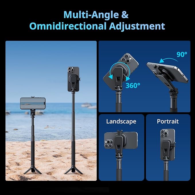 SMALLRIG AC-10 Magnetic Attachable Phone Clamp, with Cold Shoe Mount and 1/4"-20 Threaded Hole, for iPhone 16/15 / 14/13 / 12 Series, 90° Tilt for Recording, Live Streaming - 5283