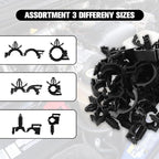 160 Pcs Push Mount Cable Zip Tie, Car Wire Loom Routing Clips 7 Different Sizes Quickly Mount Cable Ties Fixed Wire Harness for Jeep Wrangler Trucks Universal Automotive Clips