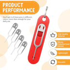 Sim Card Removal Tool Phone Chip Remover Unlock Chip Sim Card Tray Eject Pin Tool Needle Opener Ejector with Detachable Keychain Charm for Smart Phone, 4 Pieces