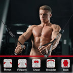 FitBeast Aluminum Exercise Handles & Lifting Straps Set - Replacement Gym Handles for Cables Machine, Pulley System, Strength Trainer, Pull Down Workout Handles, Pilates, Home Gym Cable Attachments