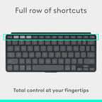 Logitech Keys-to-GO 2 Portable Bluetooth Tablet Keyboard with Built-in Cover, Slim & Compact Wireless Keyboard for Windows, Android, Linux, iPad, iPhone, Mac, Apple TV - Graphite