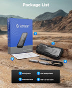 ORICO 512GB External SSD Up to 2000MB/s, Interface Extra Protection, Waterproof and Dust-Proof, Rugged and Reliable Outdoor Portable Solid State Drives for Action Camera, Smartphone, Laptop - O20