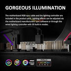 GAMDIAS 120mm ARGB PWM Case Fan, 2 Blades in 1 Fan Pack (Standard & Reverse Blades), Sync with RGB Motherboards, Easy Installation & Cable Management w/Cabless Daisy Chain Design
