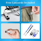 2GB Flash Drive 2 Pack, USB 2.0 Thumb Drives Jump Pen Drive Memory Stick with LED Light and Lanyards for Storage and Backup (Black Blue)