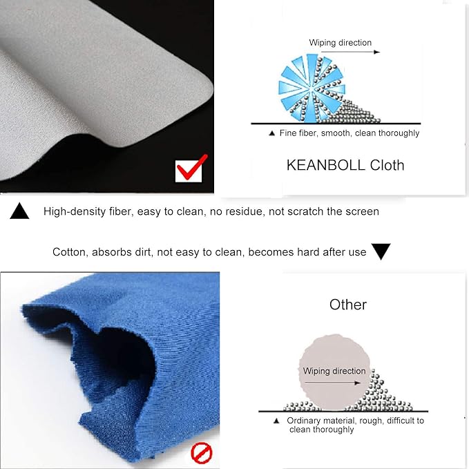 KEANBOLL 2-Pack 15.6 inch Laptop Microfiber Liner Cleaning Cloth, Laptop Keyboard Protector, Cleaning Screen Dust, Compatible with All 15.6"-16" Laptop