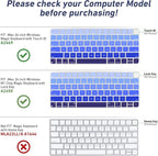 Allinside Silicone Keyboard Cover for iMac Magic Keyboard A2449/A2450, Protective Skin for iMac 24" Wireless Keyboard Released in 2021, US Layout, Ombre Blue