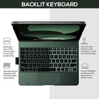 typecase Touch iPad 10th Generation Case with Keyboard (10.9", 2022) and iPad A16 (11th Gen, 2025) – 360° Rotatable, 11-Color Backlit, Multi-Touch Trackpad, Thin & Light (Midnight Green)