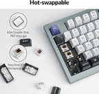 Keychron Q5 Pro QMK/VIA Wireless Custom Mechanical Keyboard, 96% Layout with Programmable Knob, KSA Double-Shot PBT Keycaps with Hot-swappable K Pro Brown Switch for Mac Windows Linux - Gray