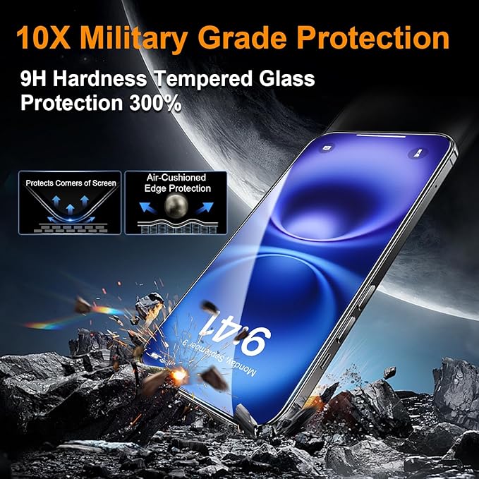 OneFish Privacy Screen Protector for iphone 12/12 Pro, Anti-Spy Tempered Glass Private, Edge Protection Screen Protector with Installation Frame, 9H Glass Scratch Resistant,Bubble Free,2 Packs