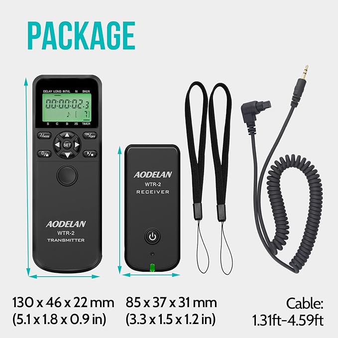 Compatible with Canon Wireless Shutter Remote - Intervalometer and Timer (EOS R5, 10D, 6D, 1D, 1Ds, 1D Mark IV, 1D Mark II)
