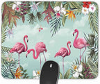 Tropical Leaves and Flamingo Gaming Mouse Pad， Rectangle Mouse Pad Size(9.84"x7.87")