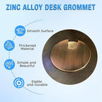 Desk Grommet 1-3/8" (35 mm), Desk Cord Hole Cover, Cable Grommet Metal Zinc Alloy Materilal, Desk Hole Grommet for Office and Home Table Cable, Detachable Cable Cord Organizer (Copper Red 1 Pcs)