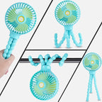 Portable Stroller Fan Personal rechargeable USB Fans With 5200mAh 3 Speeds Battery Small Baby Car Seat Mini Handheld Clip On Fan for Pram Crib Bike Treadmill Outdoor Camping Travel and Student Desk