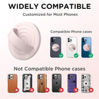 Magnetic Phone Ring Grip Holder, Silicone Finger Loop Grip, Compatible with MasSafe, Back of Phone for iPhone Pro Max/Plus/16/15/15/14/13/12 Series, Lovely Pink