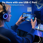 USB C Splitter for KZ ZS10 PRO, CCZ CA01 USB C to 3.5mm Audio Headphone and Charger Adapter, Type C Headphone Splitter 1 in 2 Out, IEM Cable DAC Dongle for Samsung Galaxy S25/S24/S23/S22 (USBC-3.5MM)