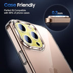 UniqueMe for 3 Pack iPhone 16 Pro/iPhone 16 Pro Max Camera Lens Protector - [Drop Protection] [Case Friendly] 9H Tempered Glass Camera Cover Screen [Update New Version] - Glitter Gold