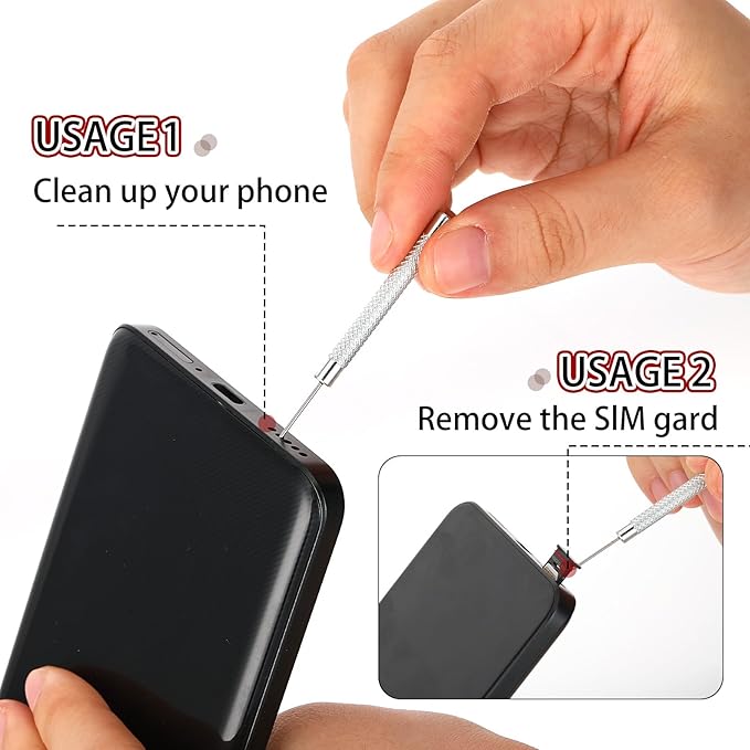 SIM Card Removal Pin, 15 Pcs SIM Card Tray Removal Tool Watch Chain Link Remover Pin Tools Smartphone Ejector Pins Needle Remover for All Models Cell Phone Ejector Opener