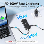 ABIWAZY USB C Hub Multiport Adapter, 10 in 1 USBC to Ethernet Adapter with 4K HDMI, Ethernet Gigabit, 100W PD, USB-C Data Port and SD/TF Slot for MacBook Pro/Air, Dell XPS, iPad Pro, Galaxy (Black)