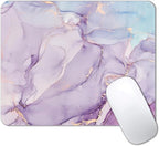 IMAYONDIA Pink Blue Marble Mouse Pad, Purple Alcohol Ink Pattern Gaming Mouse Pad, Modern Fluid Art Mousepad Design, Non-Slip Rubber Base Computer Mice Pad for School Home Office, 9.5 x 7.9 Inch
