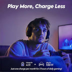 NUBWO G06 Dual Wireless Gaming Headset with Microphone for Ps5, Ps4, PC - 23ms Low Latency Audio - 100-Hour of Playtime - 50mm Drivers (Black-Red)
